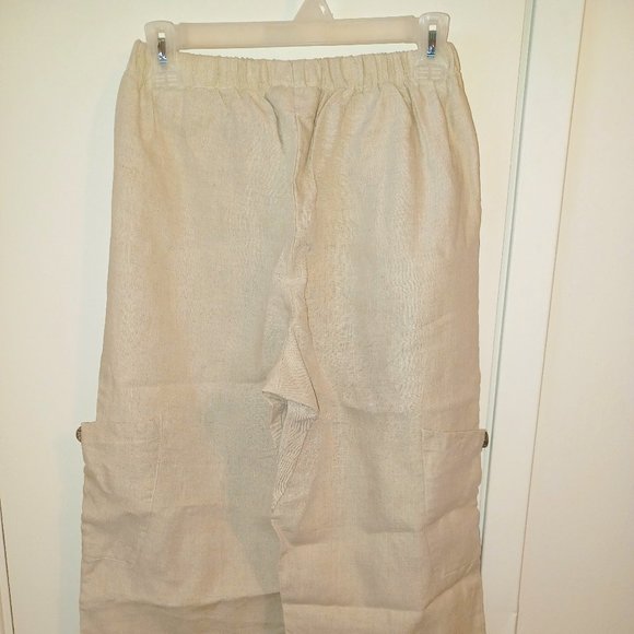 Goddess Gear Cargo Wide Leg Pants Natural Organic Fiber Clothing Large - Picture 1 of 7